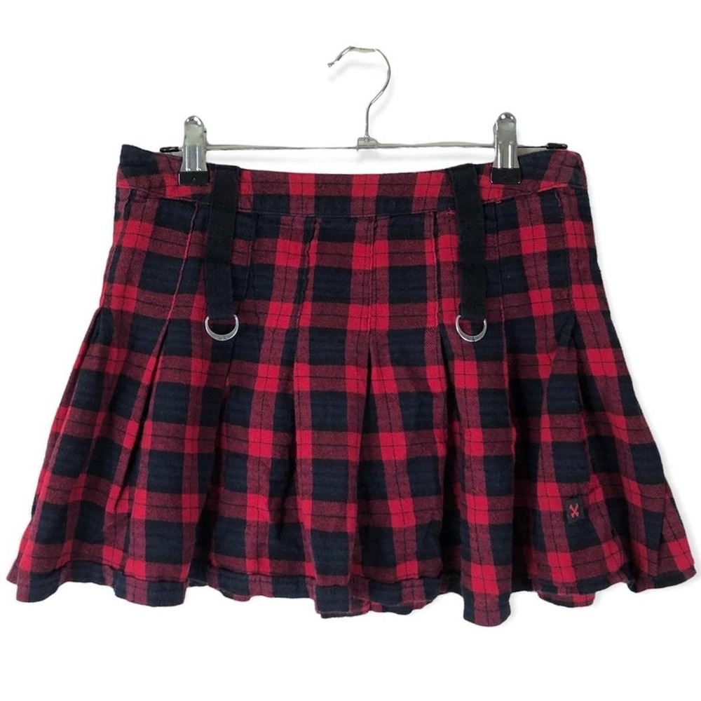 Y2K Royal Bones Punk Plaid Mini Skirt